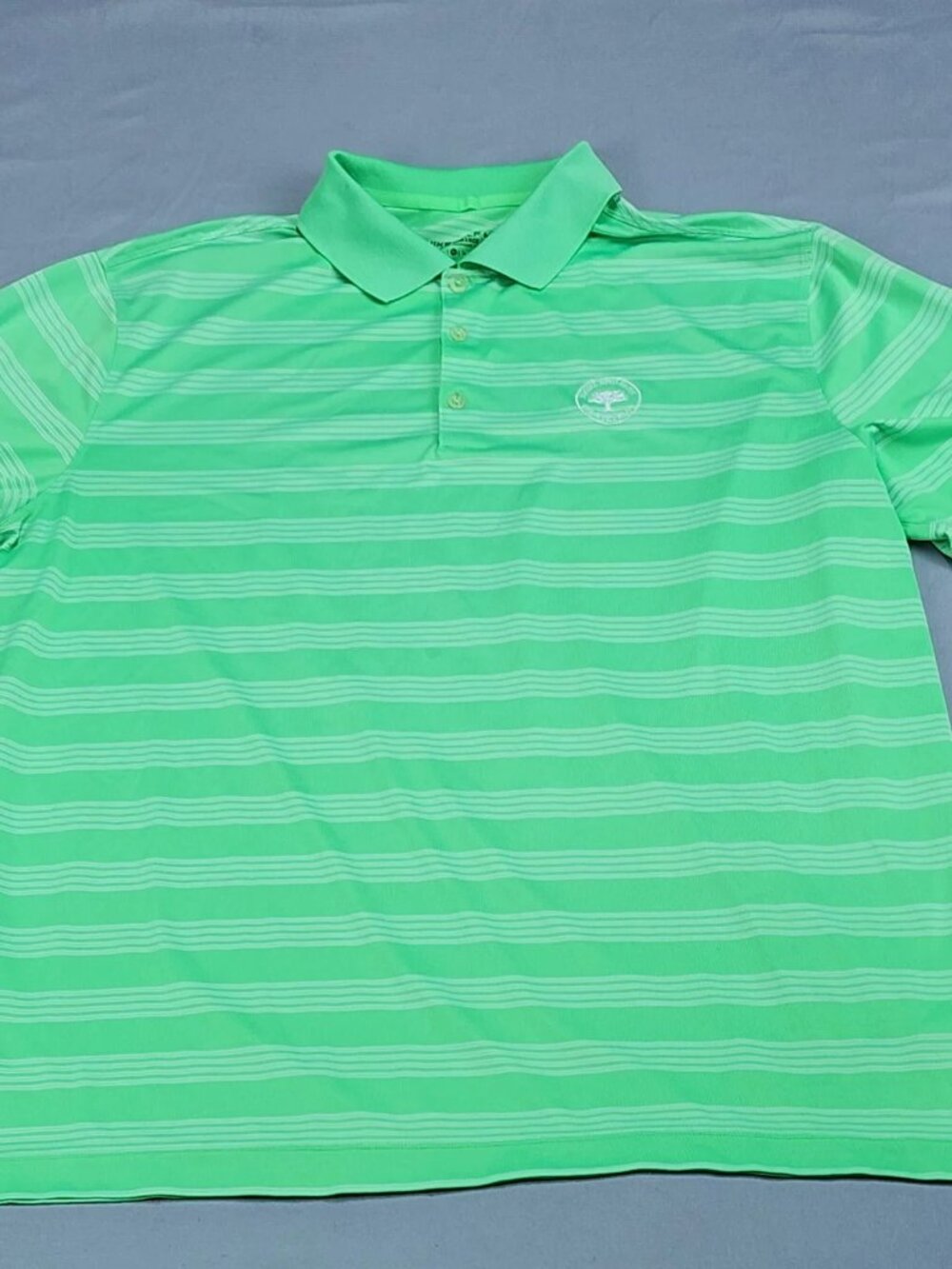 Nike Golf Tour Performance Polo Shirt Men's XL Lime Green Striped Dri-FIT
